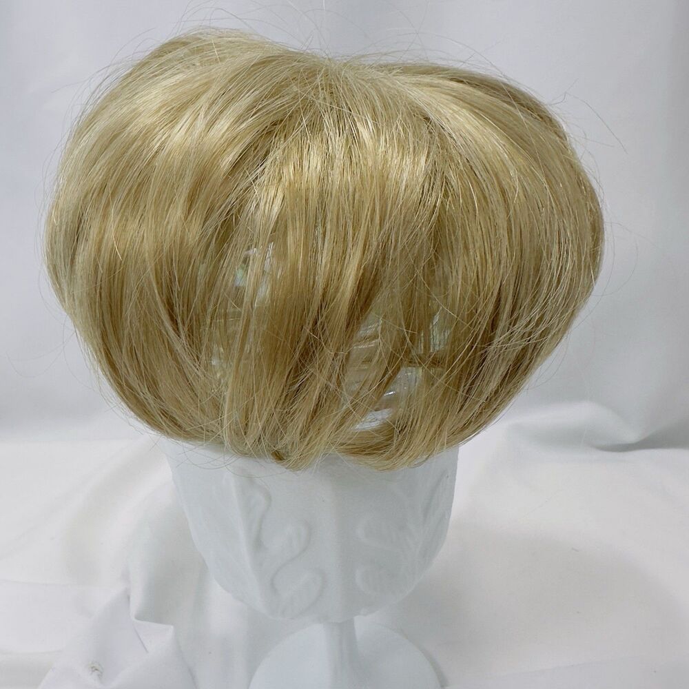 Synthetic Hair Piece Clip On Blonde Topper Hairpiece Netting Covers Hair Loss